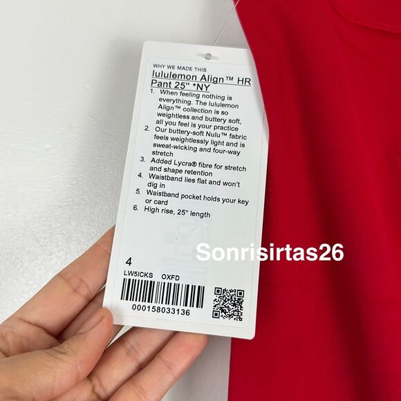 NWT Lululemon  Align HR Pant 25” Legging Size 6 Oxford Red Lunar New Year 2026 - Picture 9 of 15